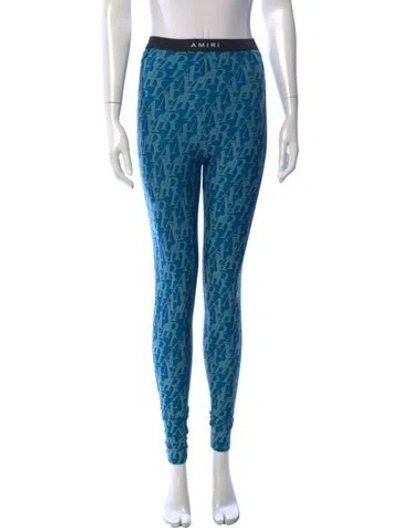 Pre-owned Amiri Printed Skinny Leg Pants In Blue