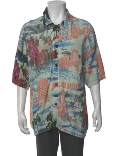 Pre-owned Amiri Printed Three-quarter Sleeve Shirt In Green
