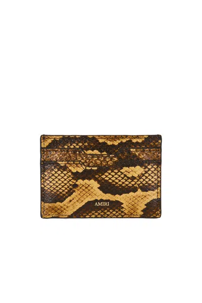 Amiri Python Card Holder In Brown