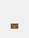 Amiri Python Card Holder In Brown
