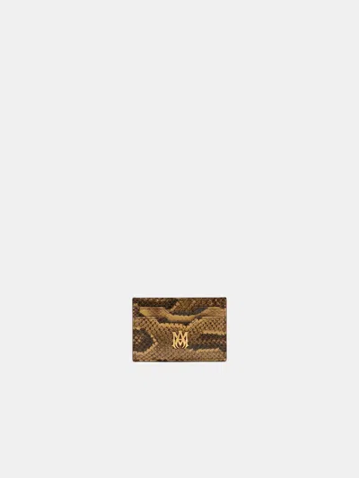 Amiri Python Card Holder In Brown