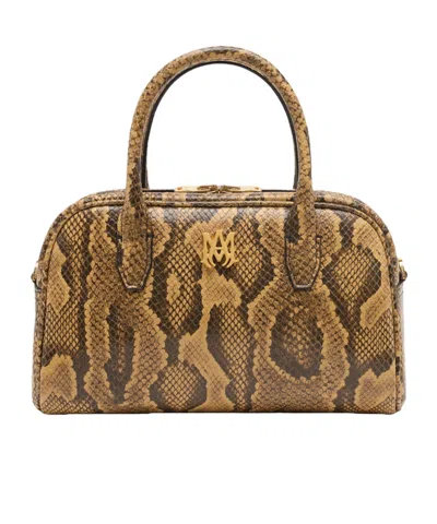 Amiri Python Embossed Ma Bowling Bag In Red