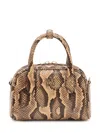 Amiri Python Micro Ma Mini Handbag In Brown