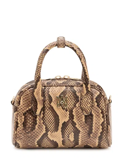 Amiri Python Micro Ma Mini Handbag In Brown