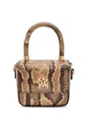 Amiri Python Mini Handbag In Brown