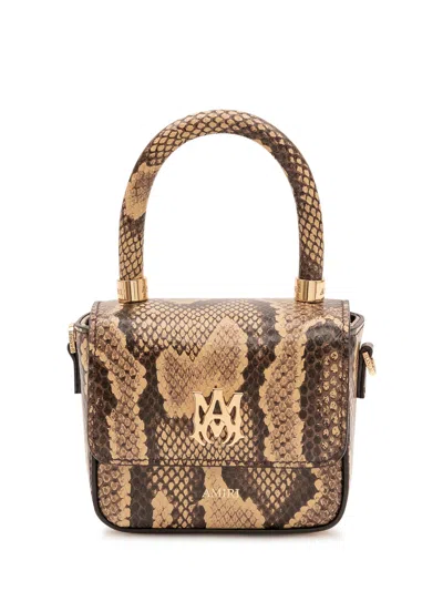Amiri Python Mini Handbag In Brown