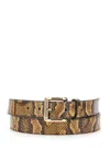 Amiri Python Square Belt With Leather Details And Reptile Print In Multi