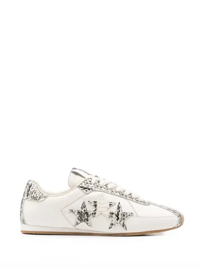Amiri Python-effect Star-patch Sneakers In White