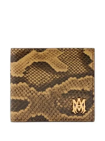 Amiri Python-embossed Bifold Wallet In Pink