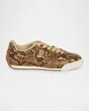 Amiri Python-embossed Leather Low-top Sneakers In Brown