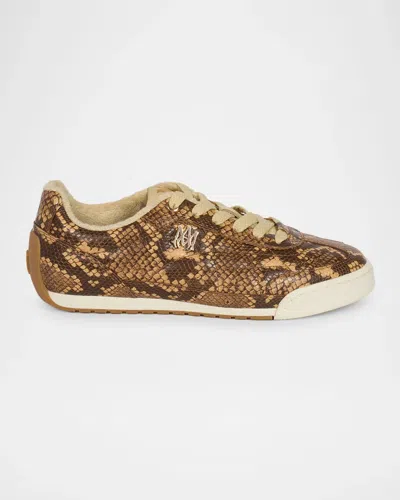 AMIRI PYTHON-EMBOSSED LEATHER LOW-TOP SNEAKERS