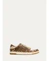 Amiri Python-printed Leather Low-top Sneakers In Brown