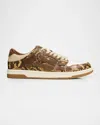 Amiri Python-printed Leather Low-top Sneakers In Brown