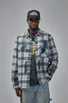 Amiri Quad Bleach Flannel Shirt In Black