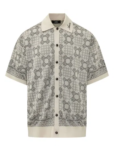 Amiri Quad Check Shirt For Fall Season In Alabaster