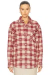 Amiri Quad Flannel Overshirt In Deep Red