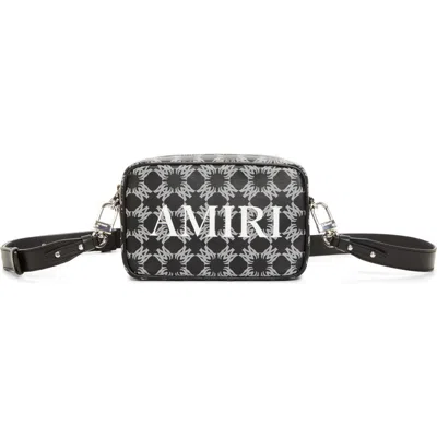 Amiri Quad Monogram Coated Canvas Camera Bag In Black