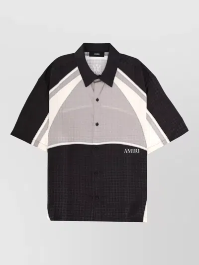Amiri Quad Panel Short Sleeve Shirt Design In Black