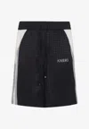 Amiri Quad Panel Side Stripe Tailored Shorts In Black