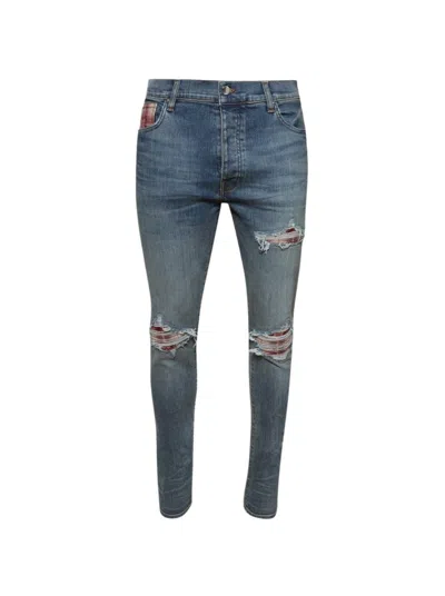 Amiri Quad Plaid Mx1 Jean True Indigo In Blue