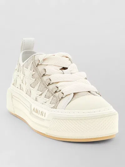 Amiri Quad Stars Court Low Pull Tab Sneakers In White