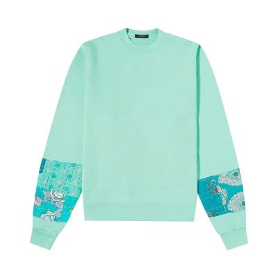 Pre-owned Amiri Quilted Artpatch Crew 'green' | Men's Size M