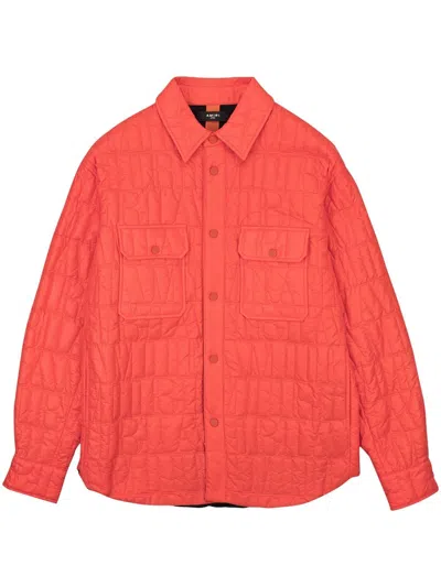 Amiri Quilted Shirt Jacket In Orange