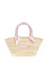 Amiri Micro Tote Bag Crafted From Natural Materials In Neutral