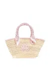 Amiri Micro Tote Bag Crafted From Natural Materials In Neutral