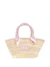 Amiri Micro Tote Bag Crafted From Natural Materials In Neutral
