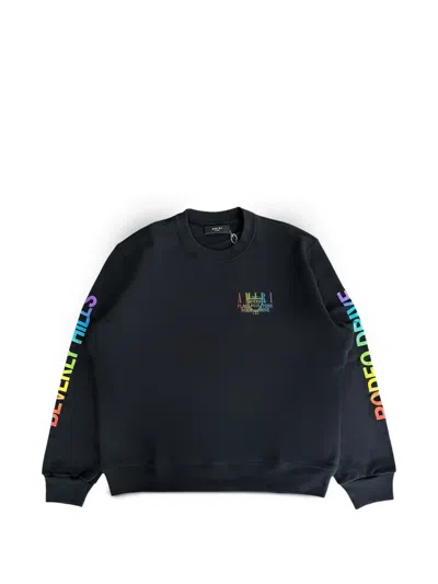 Amiri Rainbow Beverly Hills Logo-print Sweater In Blue