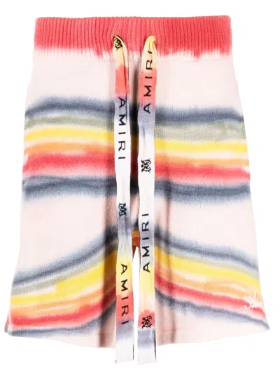 Amiri Rainbow Tie-dye Track Shorts In Multicolour