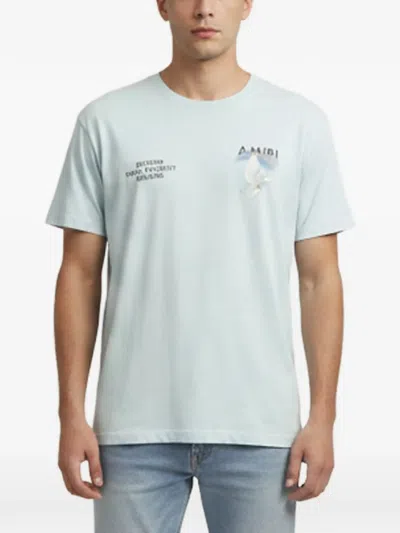 Pre-owned Amiri Rainbow-print T-shirt In Blue