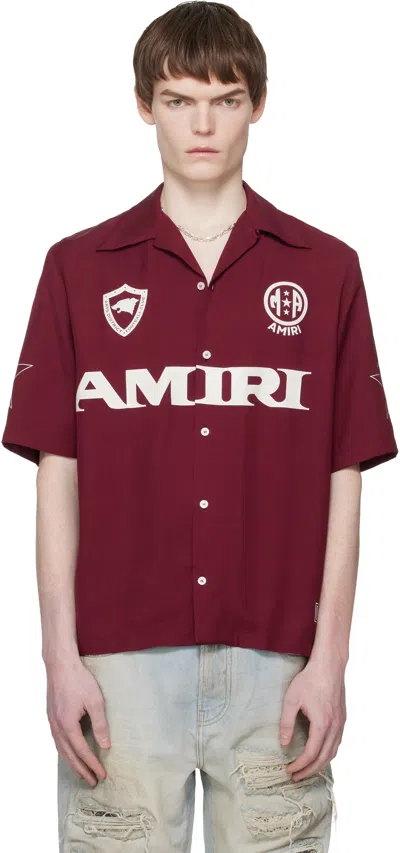 Amiri Sport Camp Short-sleeve Shirt In Burgundy