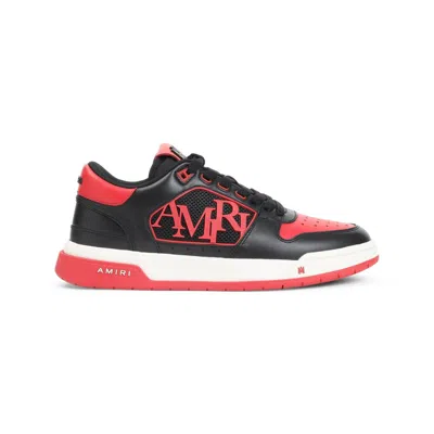 AMIRI RED AND BLACK LEATHER SNEAKERS