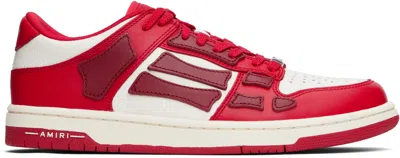AMIRI RED & WHITE SKEL TOP LOW SNEAKERS