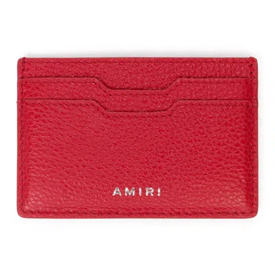 Amiri Red Iconic Emblem Leather Cardholder