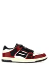 Amiri Skel Top Low Red Sneakers With Skeleton Patch In Leather Man In Red