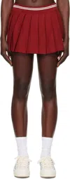 Amiri Red Ma Quad Pleated Miniskirt In Deep Red