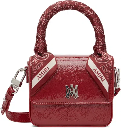 Amiri Red Micro Ma Bag In Burgundy