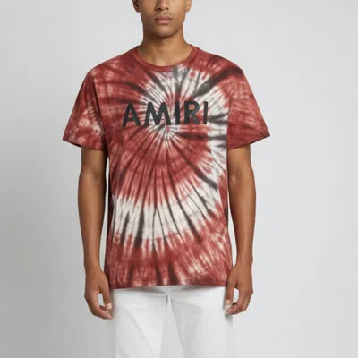 Pre-owned Amiri Red Tie Dye Logo Graphic Jersey Crew Neck T-shirt M