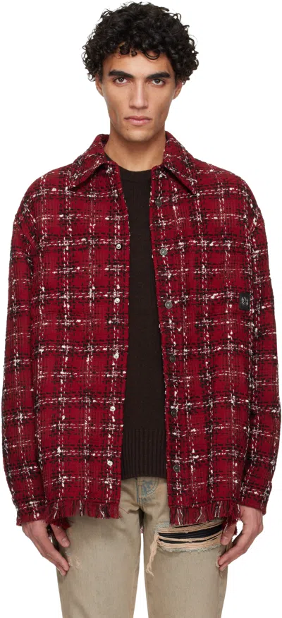 Amiri Red Tweed Flannel Overshirt