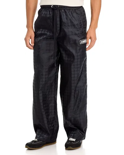 Amiri Regular Fit Ma Quad Monogram Logo Nylon Pants In Black