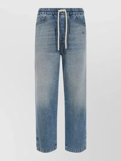 Amiri Relaxed Drawstring Jeans Elastic Waist Pockets In Blue