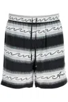 Amiri Wave Baja Striped Shorts In Gray