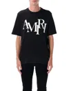 Amiri Cotton T-shirt With Front Logo Print In Black
