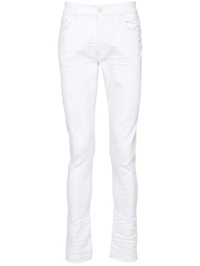 Amiri White Released Hem Skinny Jeans In 100 White