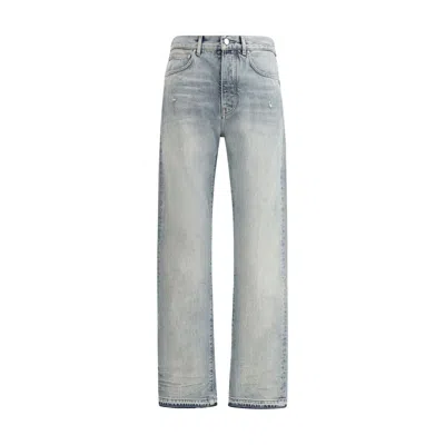 Amiri Straight Leg Jeans Released Hem In Blue