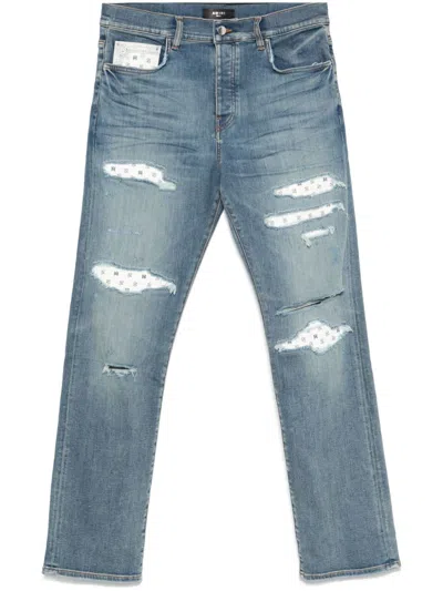 Amiri Repaired Jeans In Gray