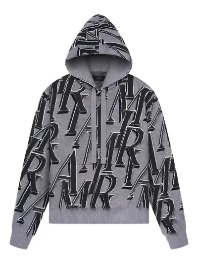 Amiri Repeat Logo Hoodie In Gray